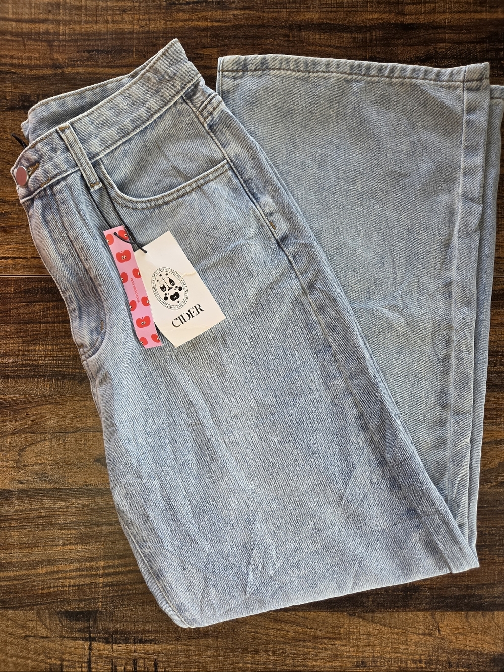 Cider Light Wash Wide Leg Jeans